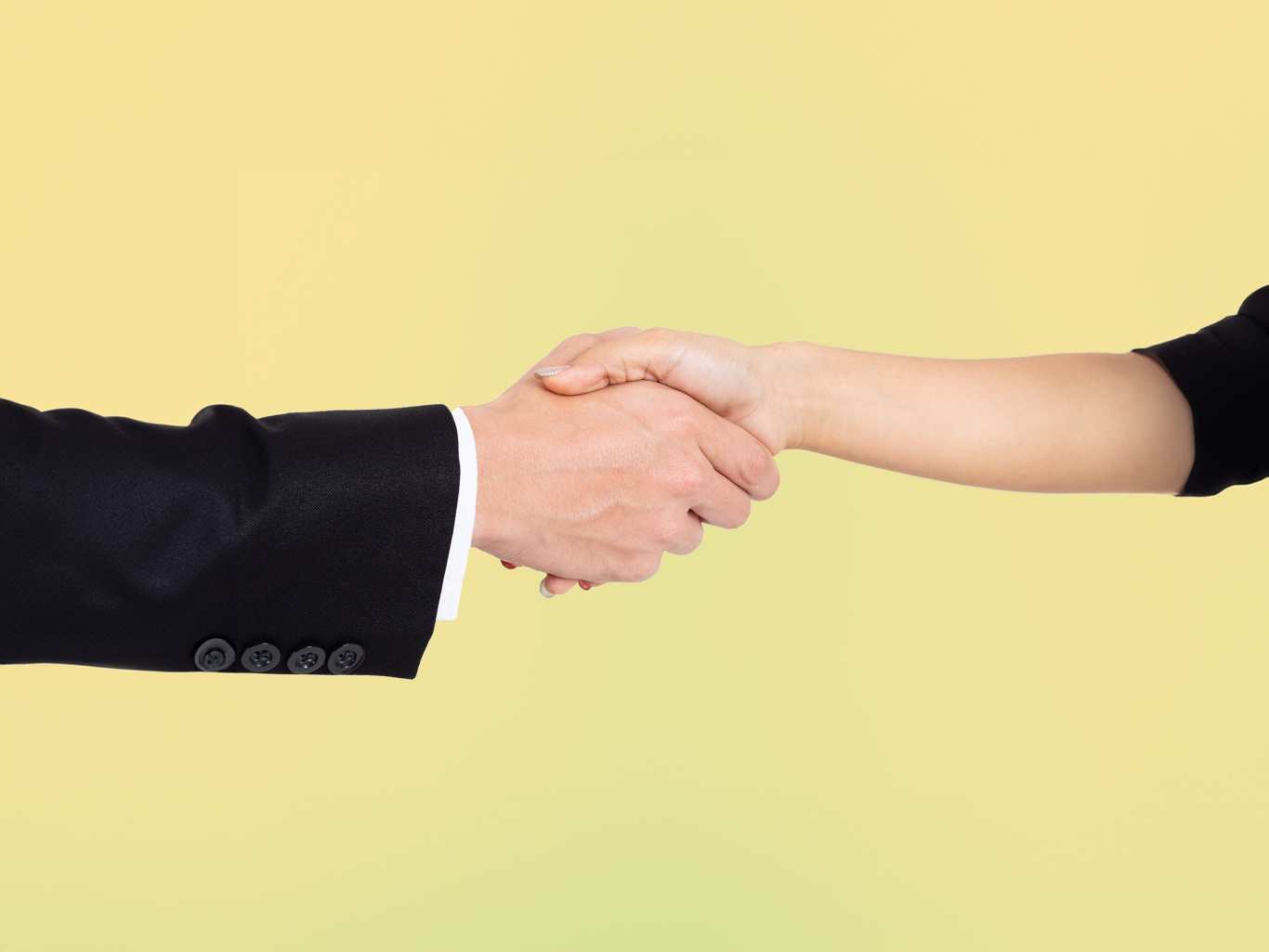 Businessman handshake with man and women agreeing something.