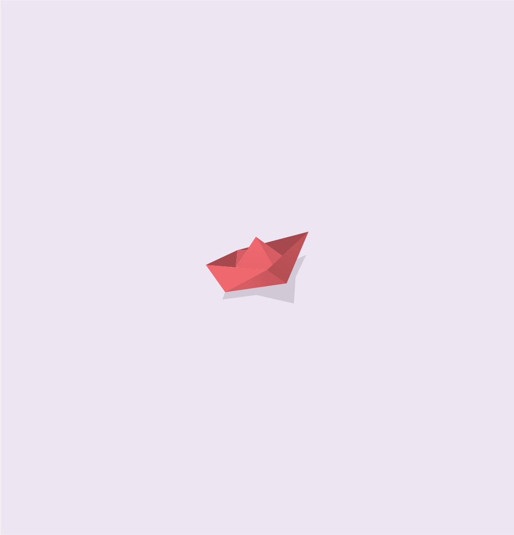 Red angled paper boat on it's own showing leadership.